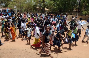 The welcome in Sedhiou, Senegal, 12/5/12 (c) Alicia Field